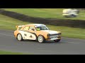 Look what happens to the leader! Super Retro rallycross cars do battle in the Lydden Hill finals