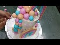 Pretty And Elegant Rainbow Theme 5th Birthday Cake | First Birthday Cake With Rainbow Design