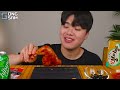 ENG SUB) ASMR MUKBANG FIRE Noodle & HOT DOG & CHEESE PIZZA & Tteokbokki EATING SOUND ! (BULDAK)