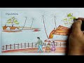 Rath yatra scenery/easy drawing/Village fair drawing/Ratha Yatra Special Drawing/festival drawing
