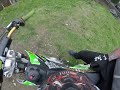 pit bike Wheelies and fun with my son in the yard