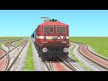 8 TRAIN CROSSING ON RED LINE MULTI CURVED RAILROAD | Indian Railway🔺3rd Train Is Yellow Tejas Train