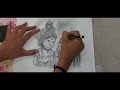 Radha Krishna Drawing made by 13 year old girl | Radha krishna Drawing with pencil sketch