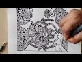 Mandala art|| zentangle art|| zentangle|| line art || floral doodle art