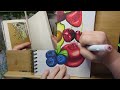 Sketchbook Session 04 | Draw and Chat | Coloring Fruit And Talking About Being A Fulltime Artist 🍓🥑🍒