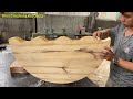 How To Recycle Wood From Burned Tree Trunks? Super Sturdy Round Dining Table Made From 2- Color Wood