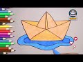 How to draw boat⛵ drawing easy | Simple Boat Drawing | How to draw a Boat with colorologyart