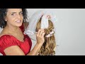 How to secure a bridal veil in soft relaxed wedding hairstyles