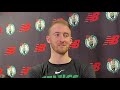 Sam Hauser Reacts to Kristaps Porzingis Injury | Celtics vs Heat