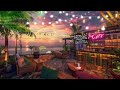 Relaxing June Summer at Sunset Coffee Porch Ambience with Smooth  Piano Jazz Instrumental For Relax