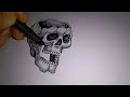 Drawing skull pen and ink
