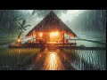 Deep Sleep Rainstorm: Thunder and Rain Sounds at Hut in The Night to Learn to be Calm