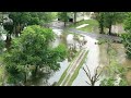 Drone video: ‘Dam failures' cause flash flooding in Nashville, Illinois