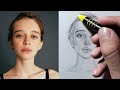 how to draw a beautiful girl's face using loomis method step by step