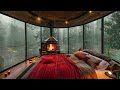Comfortable Bedroom In Rainy Forest Ambience - Rainstorm Sounds for Sleeping
