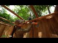 Building Complete Underground Wooden Survival Bushcraft Shelter, Start To Finish