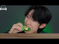 ASMR Korean Convenience Store Green Food PARTY Ice cream Jelly Candy Desserts MUKBANG EATING SOUNDS