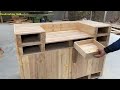 The Idea Of Making Smart Wood For Workshop From Used Pallet // DIY Drill Press Stand with Storage