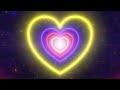 Neon Lights Love Heart Tunnel and Romantic Abstract Glow Particles 4K Moving Wallpaper Background