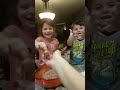 Funny kids make cake