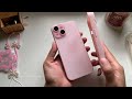 iphone 15 (pink 🎀) 256gb aesthetic unboxing 2024 + phone accessories | calm and relaxing music