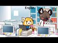 Fenneko laugh - Aggretsuko 5 languages comparison