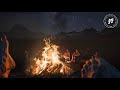 Campfire Soothing Music - Calm Jazz Music with Crickets & Crackling Fire sound, Sleeping Music