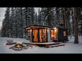 Cozy Winter Jazz ✨ Relaxing Instrumental Jazz 🎹 Tiny House Winter Bonfire 🔥