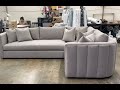 Designer inspired Lanvin sectional with channel tufted back