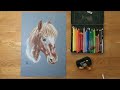 🐴 Horse Portrait || Chalk & Coloured Pencils