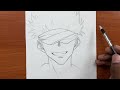 How to draw gojo satoru step-by-step | anime drawing | easy anime drawing tutorial