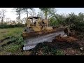 50's Caterpillar D7 Cable Bulldozer Land Clearing & Pushing Up Trees 