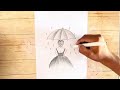 How to draw a girl with umbrella step by step || Easy drawing ideas for girls || Girl drawing easy