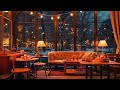 Relaxing Smooth Jazz Music for Work, Study, Focus ☕ A Warm Night in Cozy Coffee Shop Ambience