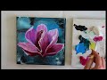 How to draw flower Magnolia painting / Demonstration /Acrylic Technique on canvas by Julia Kotenko