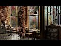 Fall Coffee Shop with Relaxing Jazz Music and Rain Sounds for Study, Work, Relaxation