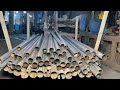 Process of Metal Oil Drum Recycling Traditional Manufacturing Steel Pipe From Steel Oil Drum Factory