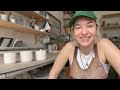 Making a ceramic French butter dish on the pottery wheel