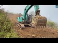 OLD Road in COLD Day with KOBELCO 210 EXCAVATOR getting Widened
