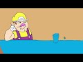 wario blows water into a cup