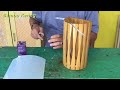 Proses dan Cara Membuat Lampu Hias Minimalis bahan dari Bambu ~ Kerajinan Lampu Hias Bambu