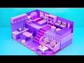 DIY Miniature House #43 Build Purple Bedroom, Kitchen and Living Room for Two From Cardboard