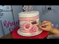 COMO FAZER BOLO VAZADO 🌸 BOLO DE REPENTE MAIS LINDA - Decoração de bolo super delicada feminina 💕