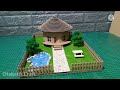 DIY-MINIATURE HOUSE FROM CARDBOARD #21 ANTIQUE HOUSE ROUND WITH A FISH POOL AND GARDEN