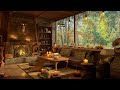 4K Rainy Day at Coffee Shop Bookstore Ambience 🍁 Background Instrumental to Relax, Study, Work