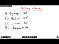 Concept of number of electrons in atom of elements first 5 (with symbols)