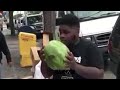 Dude smashes a watermelon and finds .....