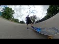 Surf's up at this banked parking lot in Nay Aug Park! Skating a Vision Psycho Stick reissue