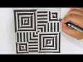 How to Draw Optical Illusion Art Easily||Simple Geometry techniques|