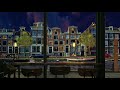 Rainy Café in Amsterdam ASMR Ambience | Relaxing Café Sounds & Jazz Music